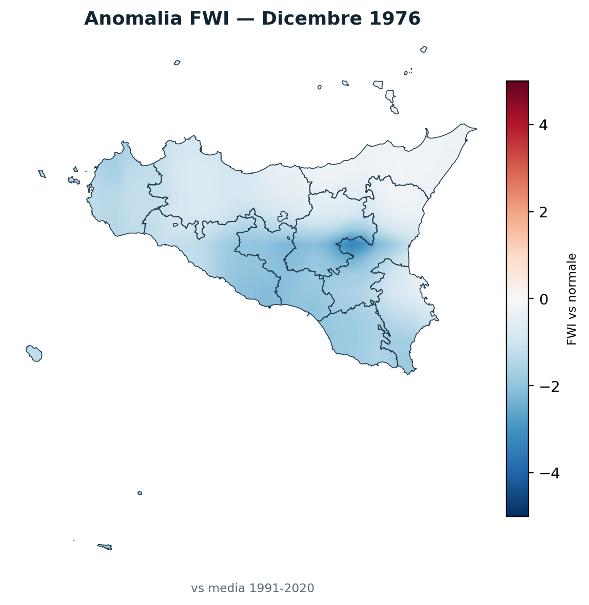 Anomalia vs normale Dicembre 1976
