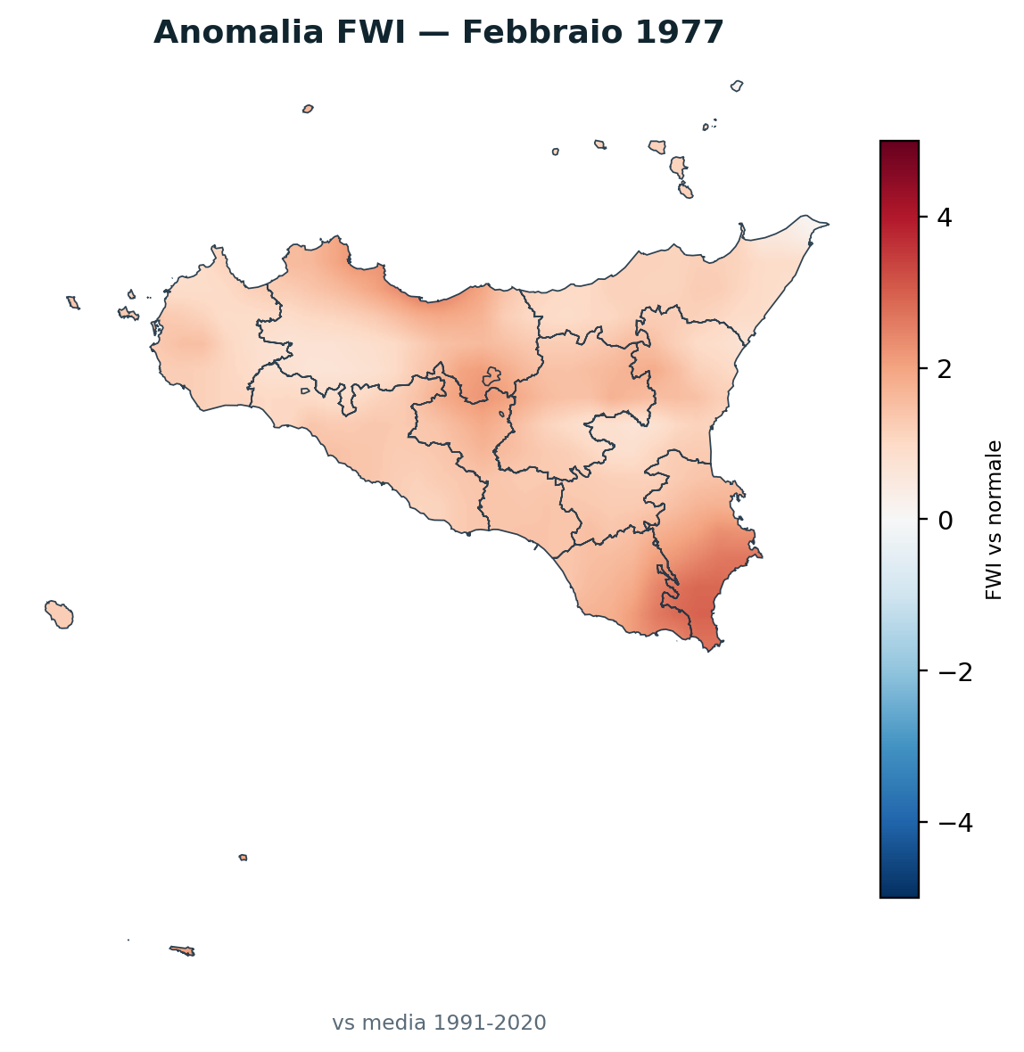 Anomalia vs normale Febbraio 1977