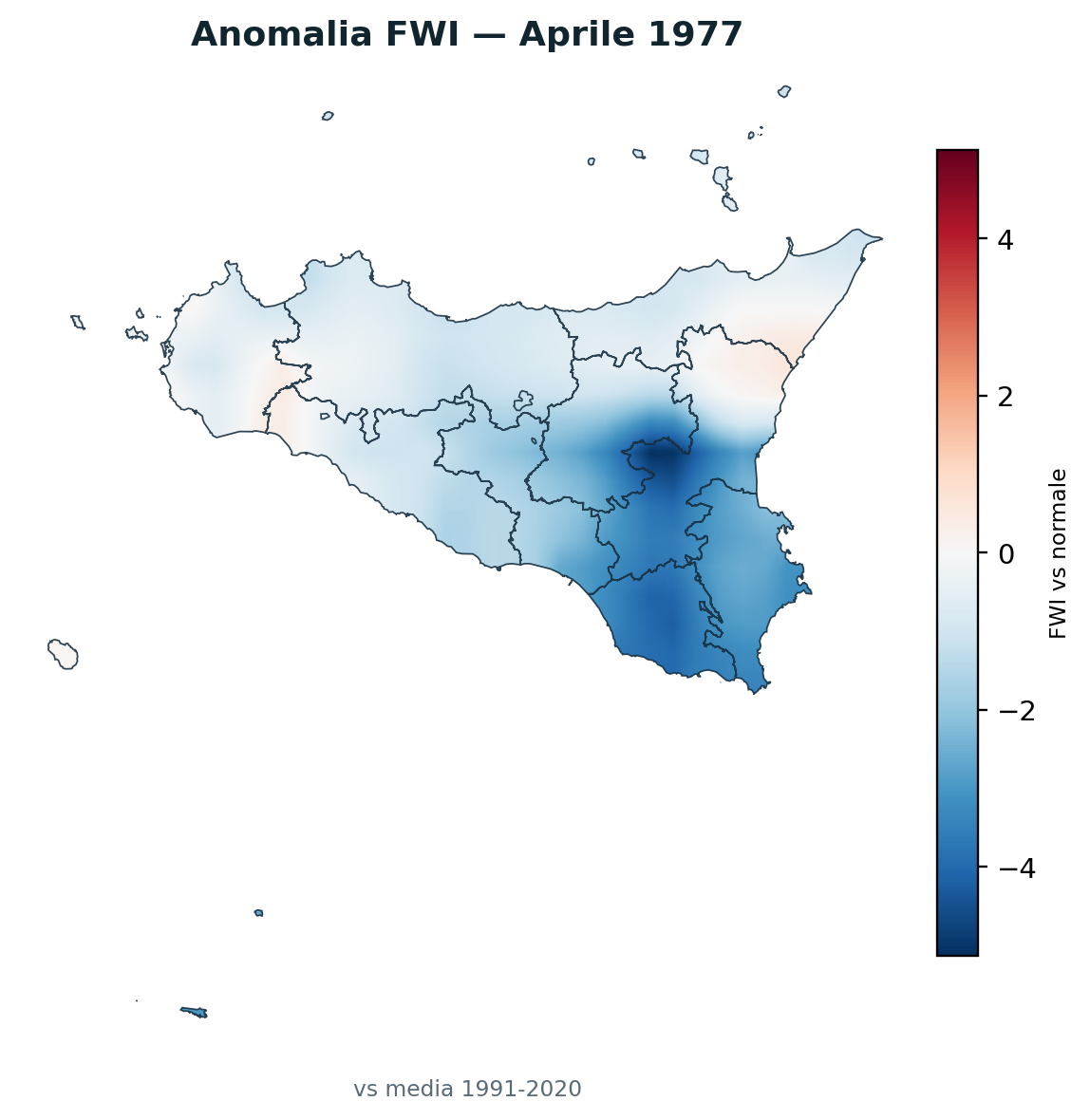 Anomalia vs normale Aprile 1977