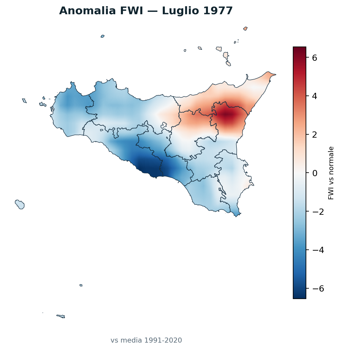 Anomalia vs normale Luglio 1977