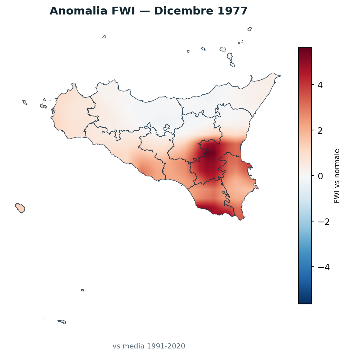 Anomalia vs normale Dicembre 1977