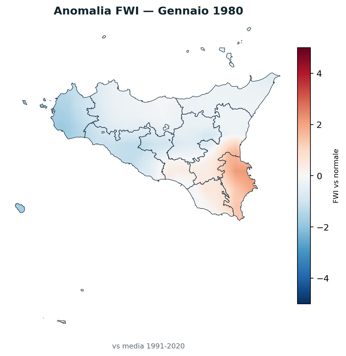 Anomalia vs normale Gennaio 1980
