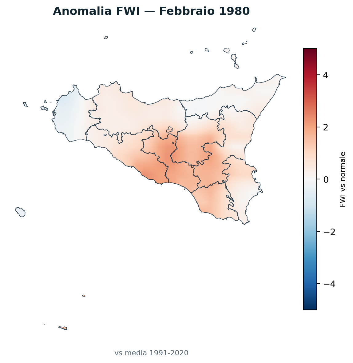 Anomalia vs normale Febbraio 1980