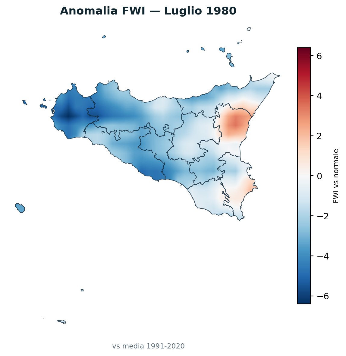 Anomalia vs normale Luglio 1980