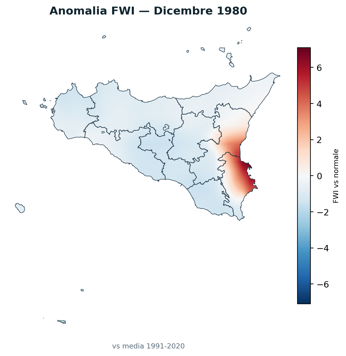 Anomalia vs normale Dicembre 1980