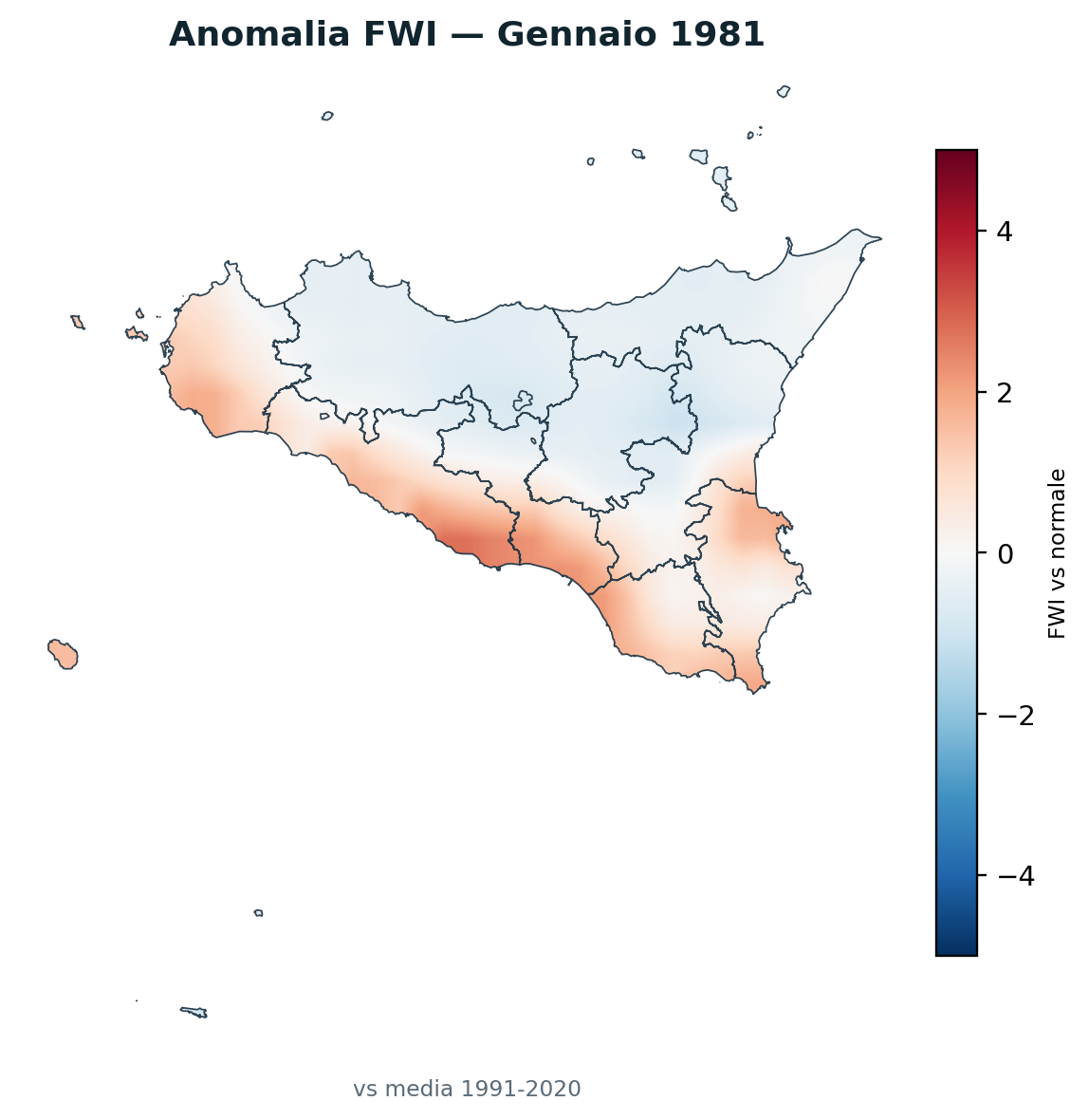Anomalia vs normale Gennaio 1981