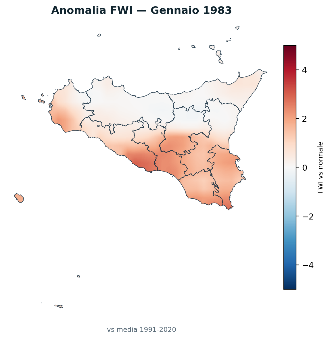 Anomalia vs normale Gennaio 1983