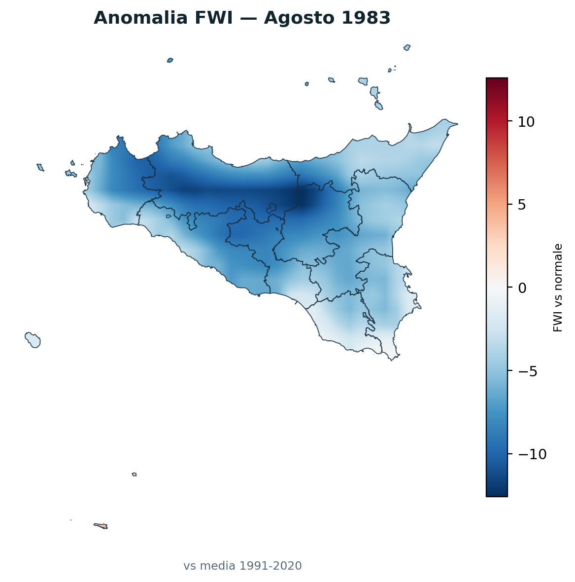 Anomalia vs normale Agosto 1983