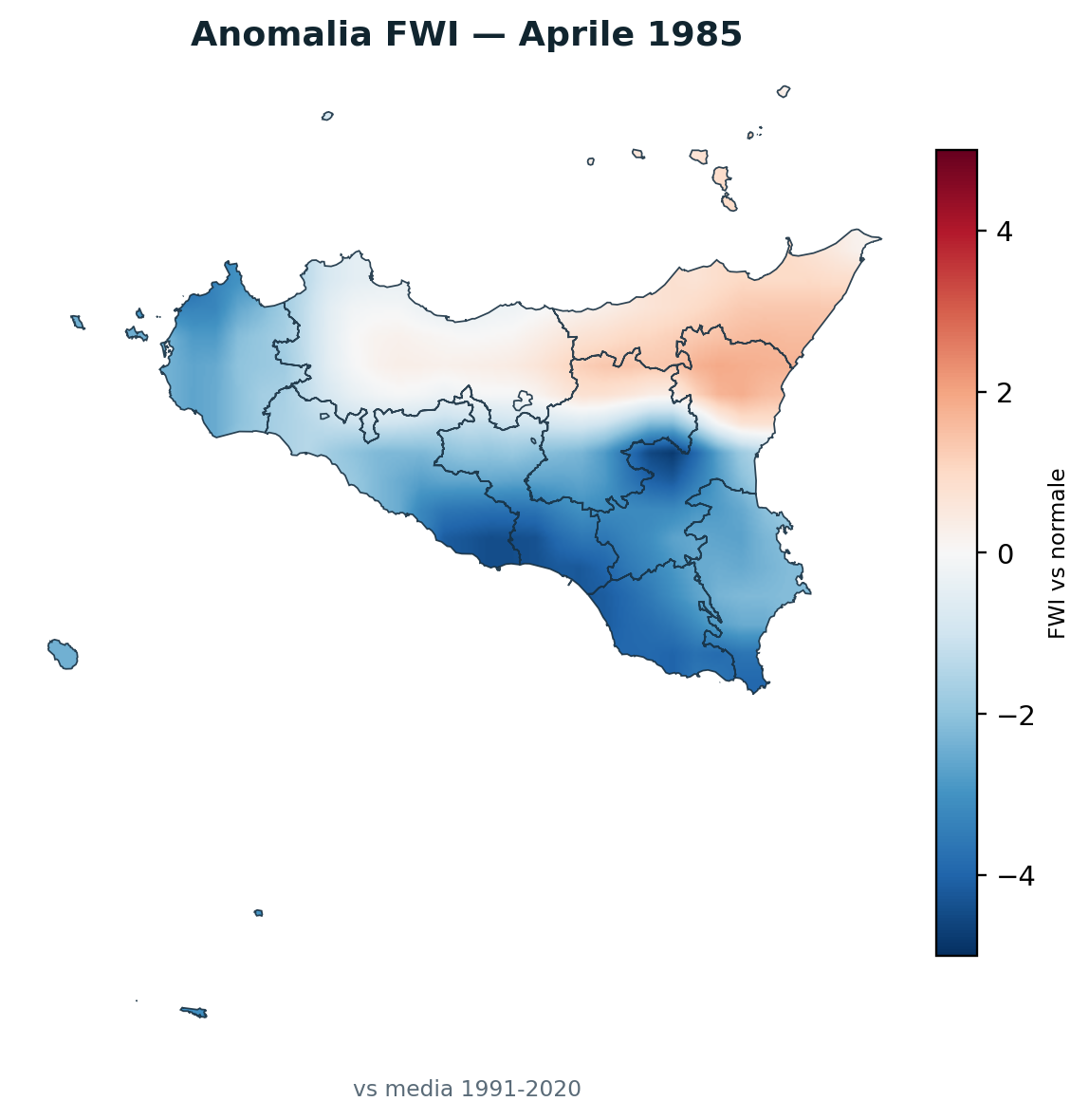 Anomalia vs normale Aprile 1985