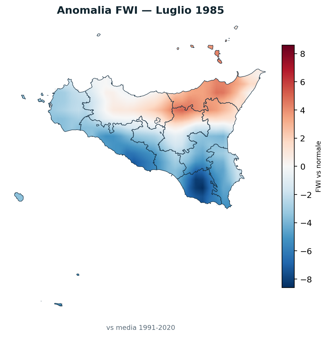 Anomalia vs normale Luglio 1985