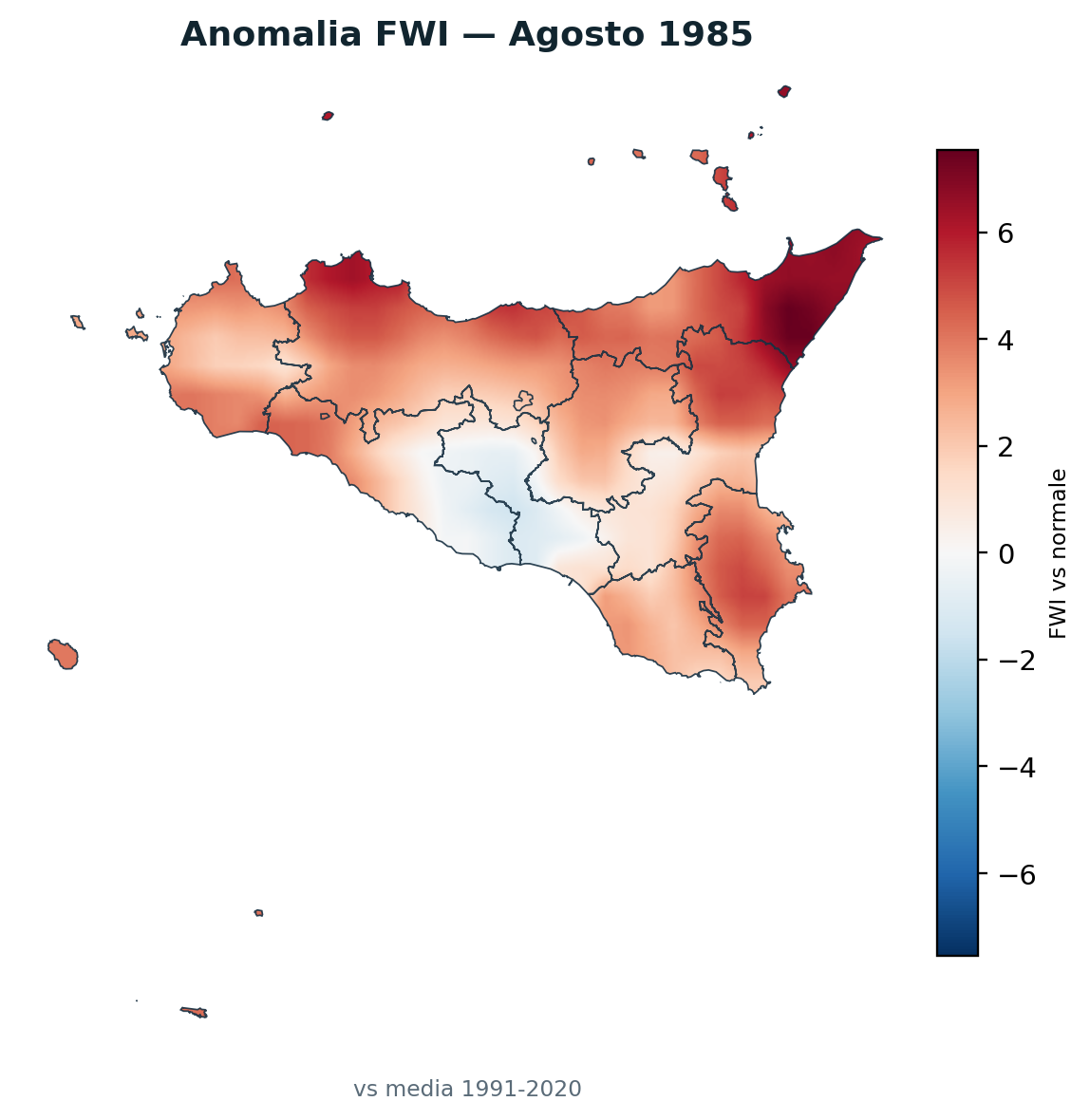 Anomalia vs normale Agosto 1985