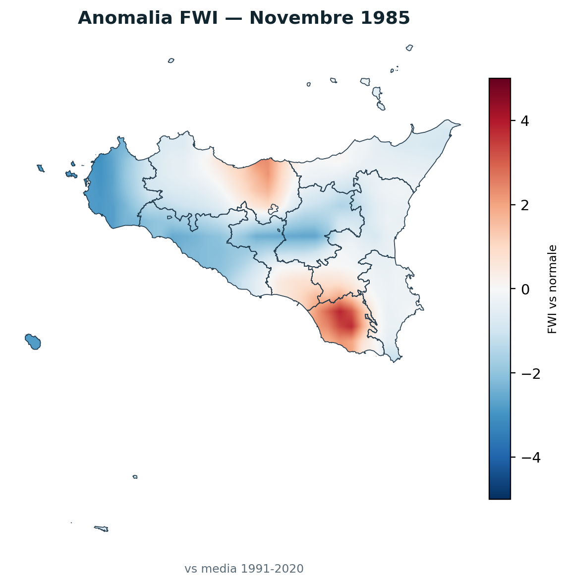 Anomalia vs normale Novembre 1985