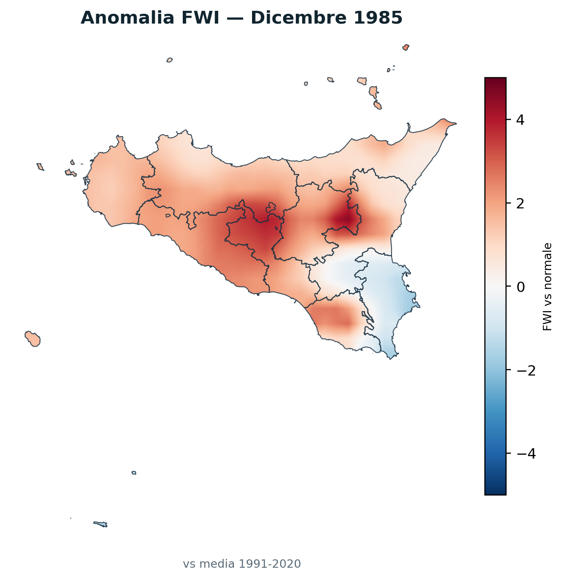 Anomalia vs normale Dicembre 1985
