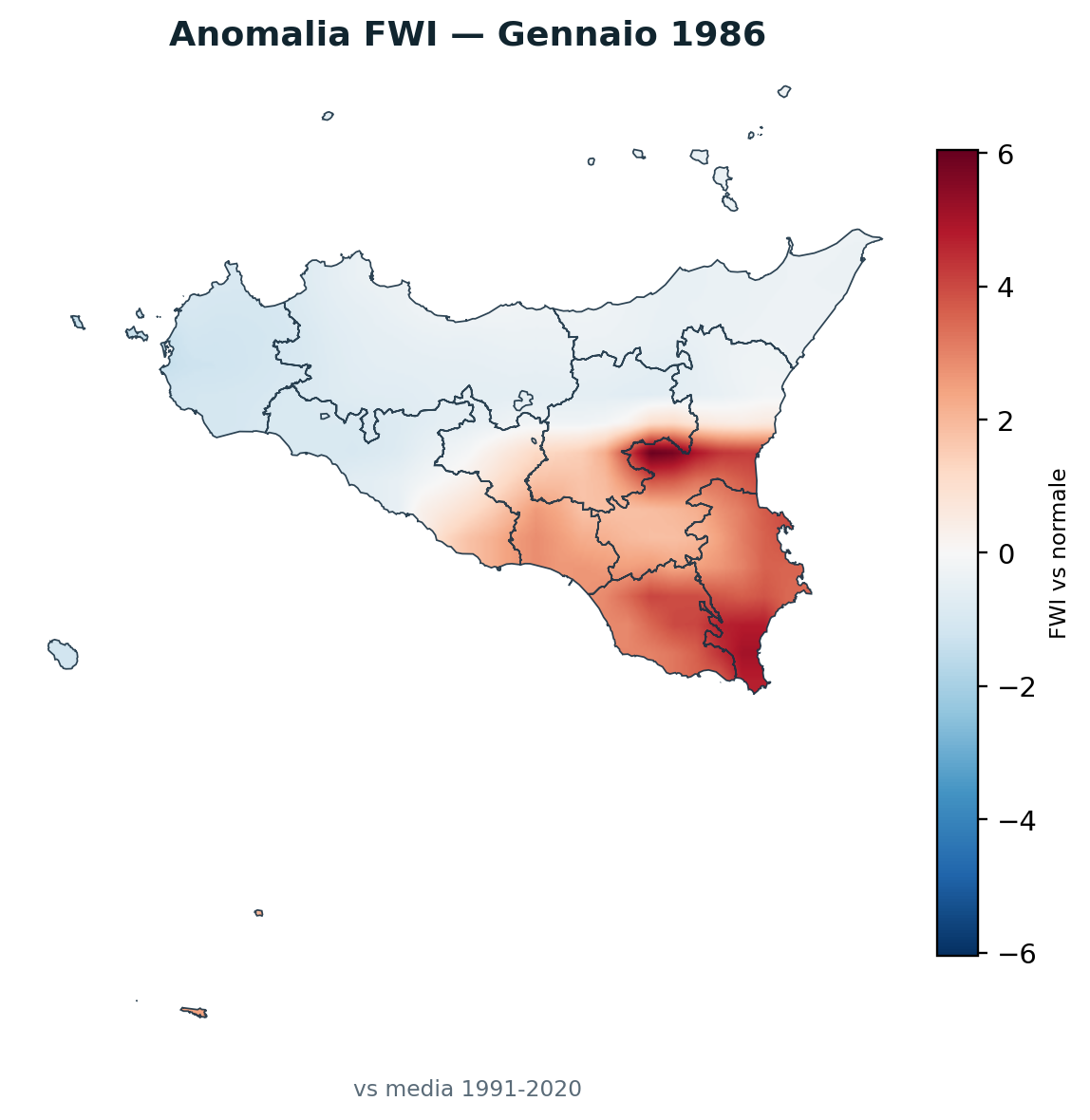 Anomalia vs normale Gennaio 1986