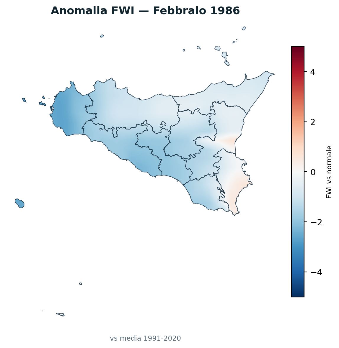 Anomalia vs normale Febbraio 1986