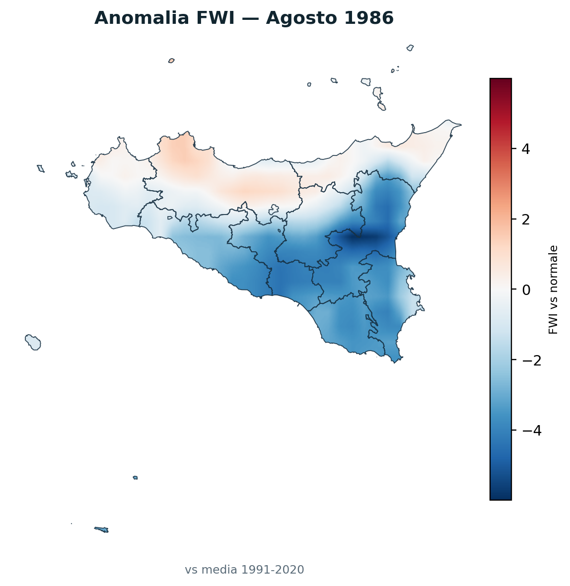 Anomalia vs normale Agosto 1986