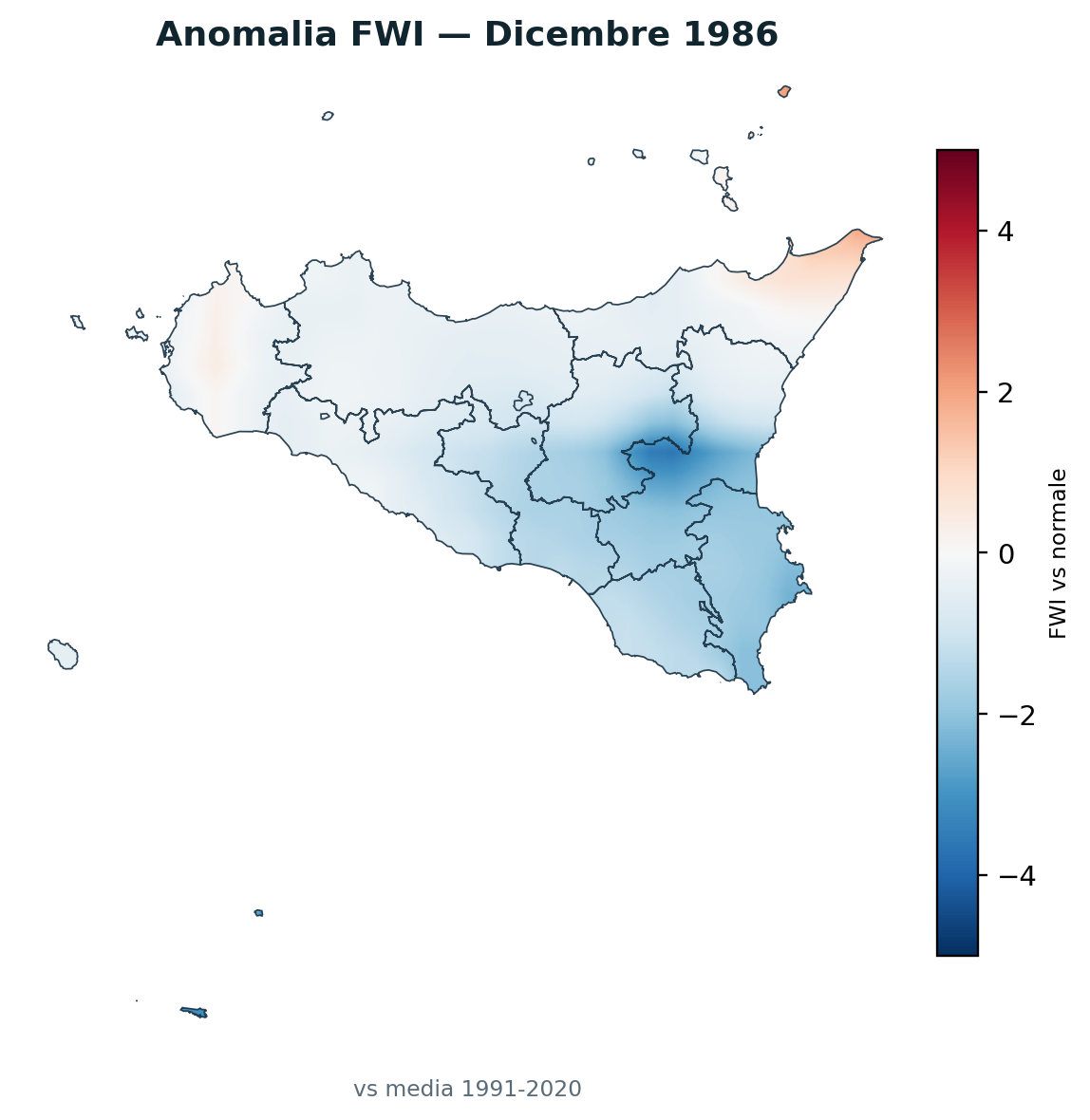 Anomalia vs normale Dicembre 1986