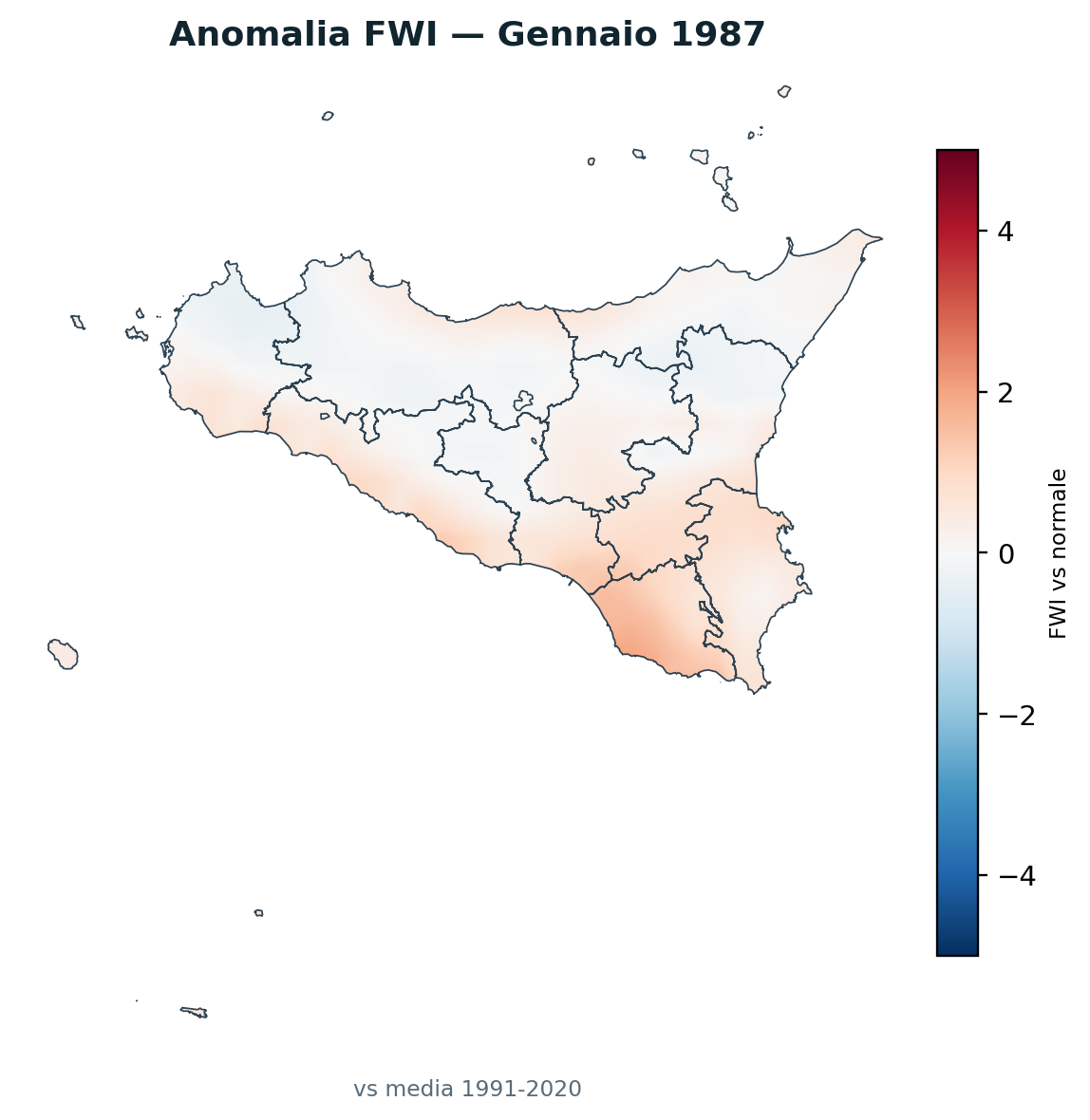Anomalia vs normale Gennaio 1987