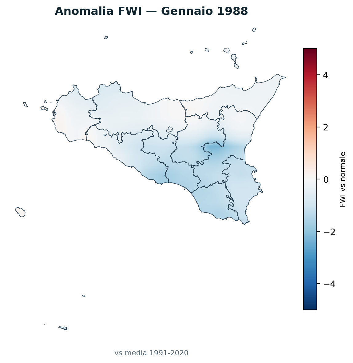 Anomalia vs normale Gennaio 1988