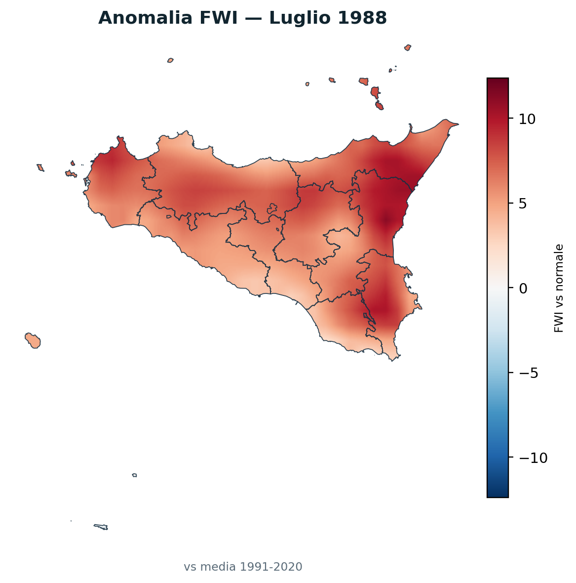 Anomalia vs normale Luglio 1988