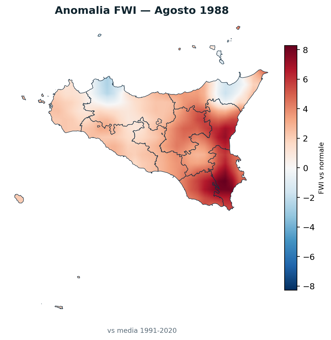 Anomalia vs normale Agosto 1988