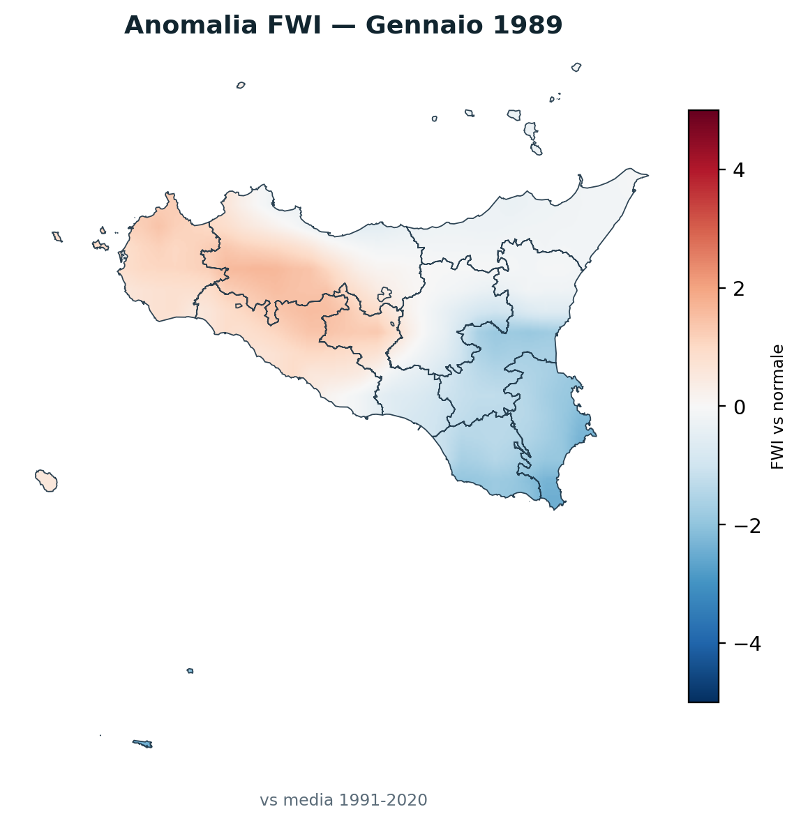 Anomalia vs normale Gennaio 1989