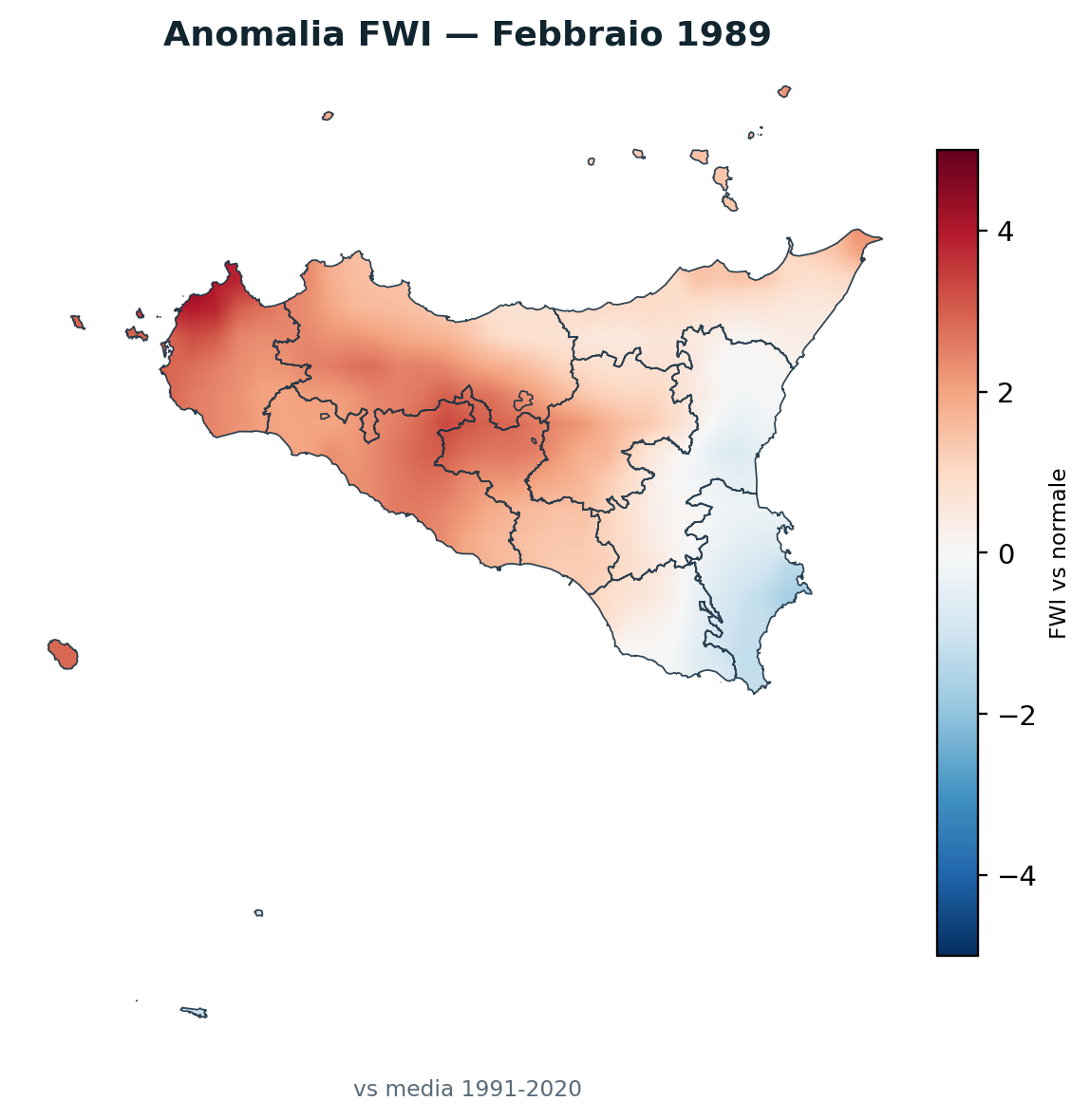 Anomalia vs normale Febbraio 1989