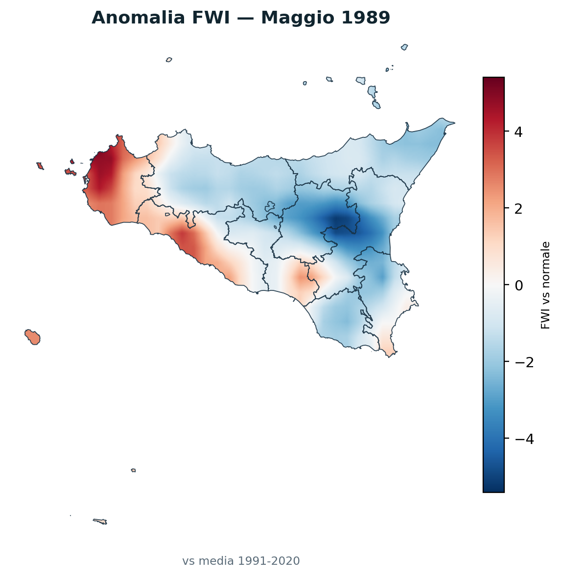 Anomalia vs normale Maggio 1989