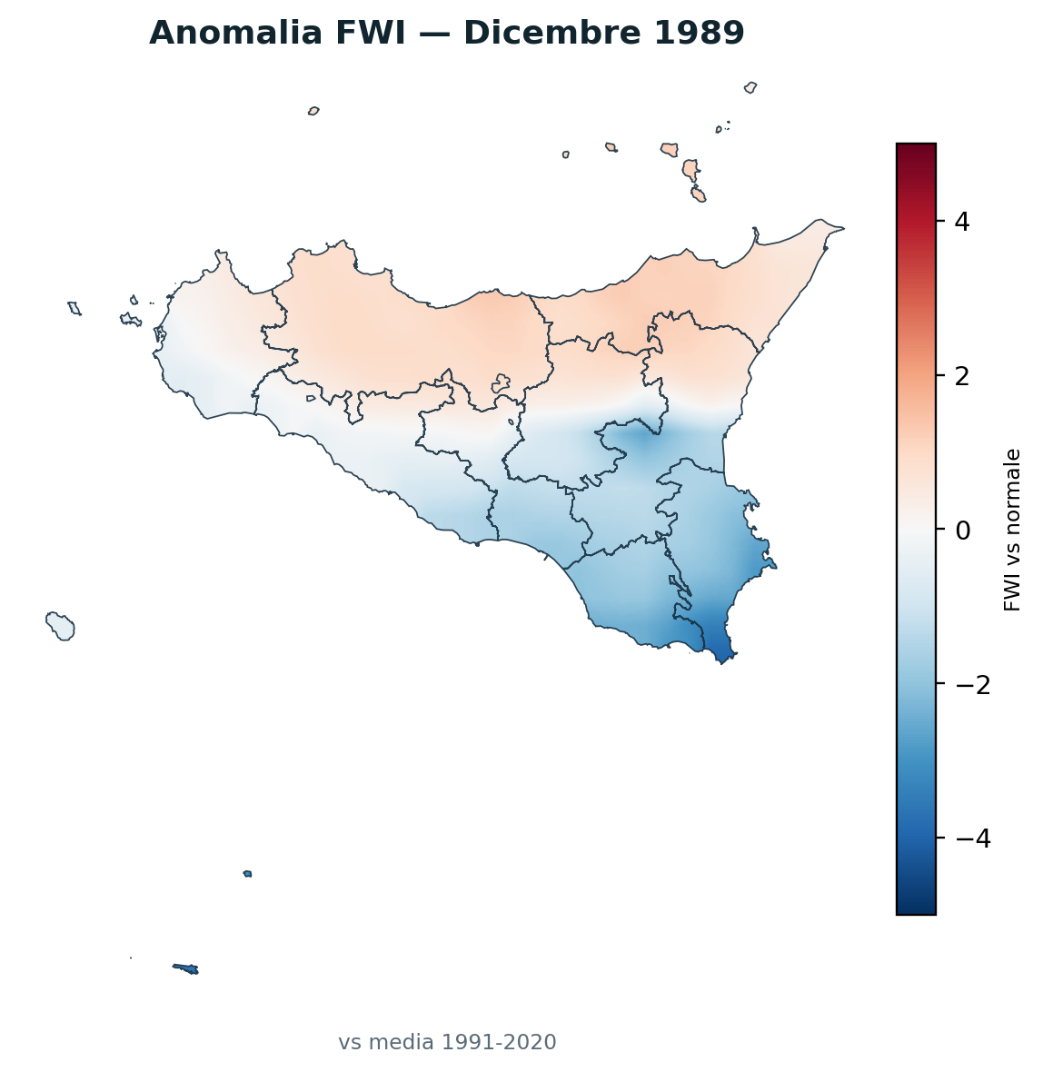 Anomalia vs normale Dicembre 1989