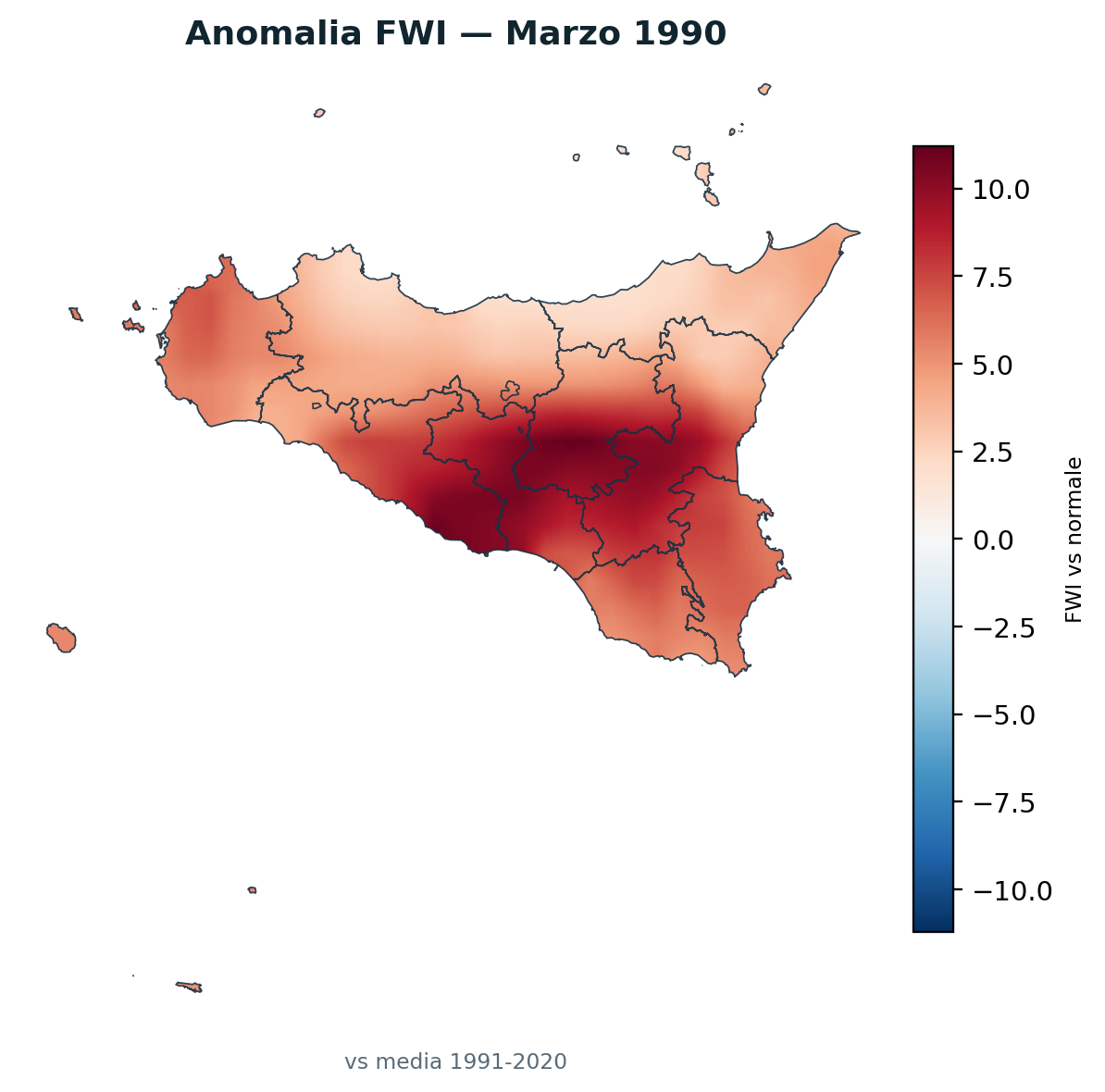Anomalia vs normale Marzo 1990