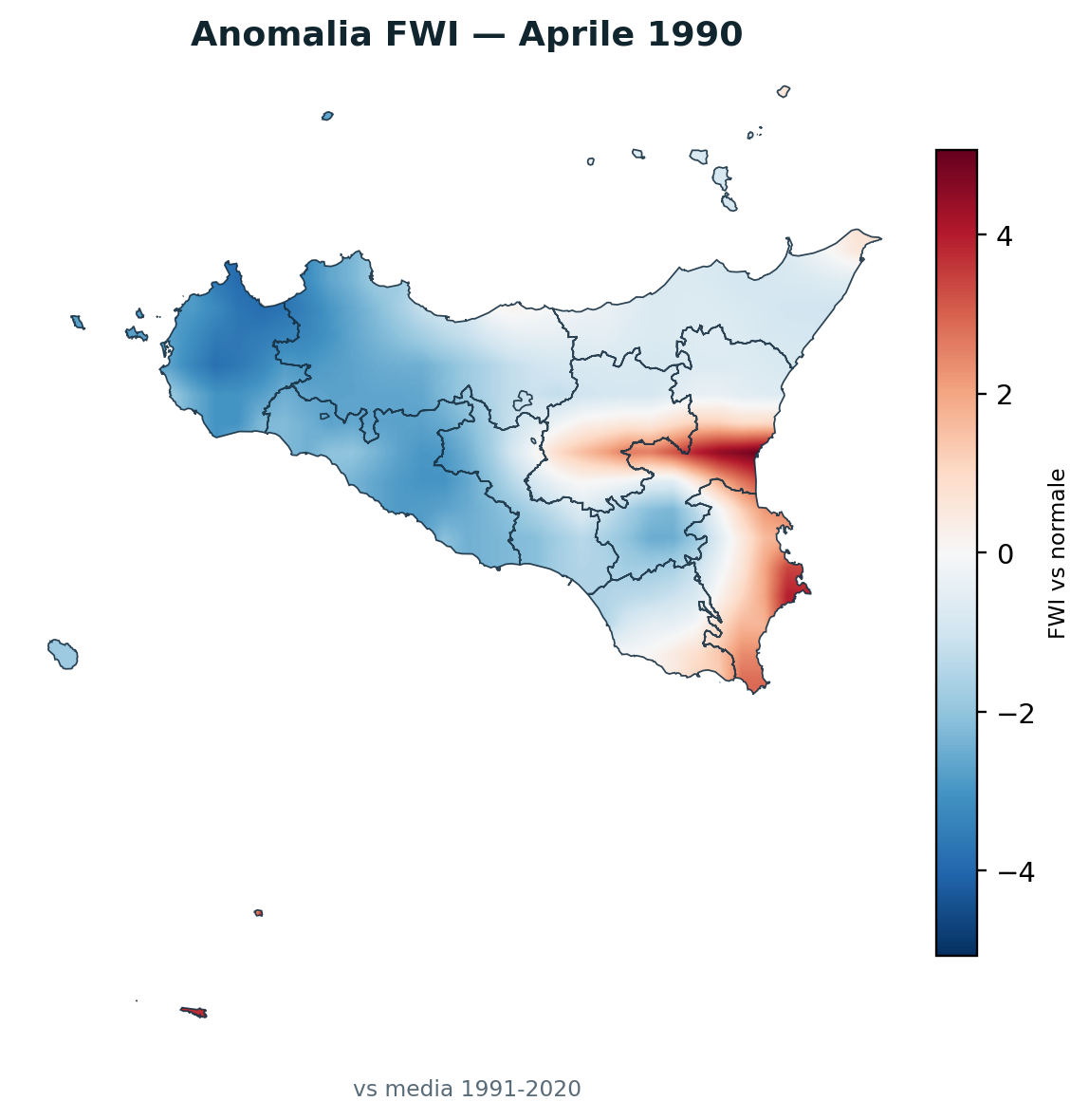 Anomalia vs normale Aprile 1990