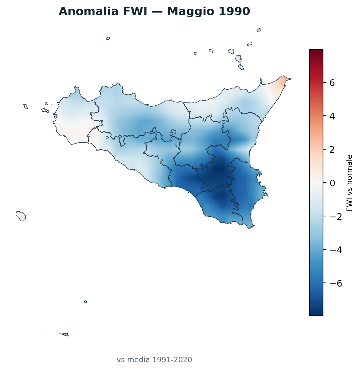 Anomalia vs normale Maggio 1990