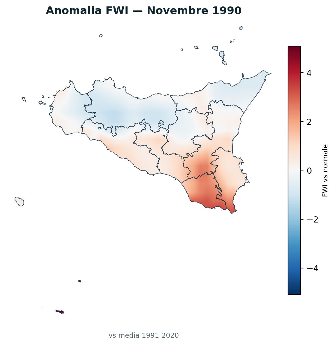 Anomalia vs normale Novembre 1990