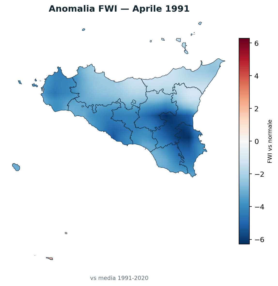 Anomalia vs normale Aprile 1991