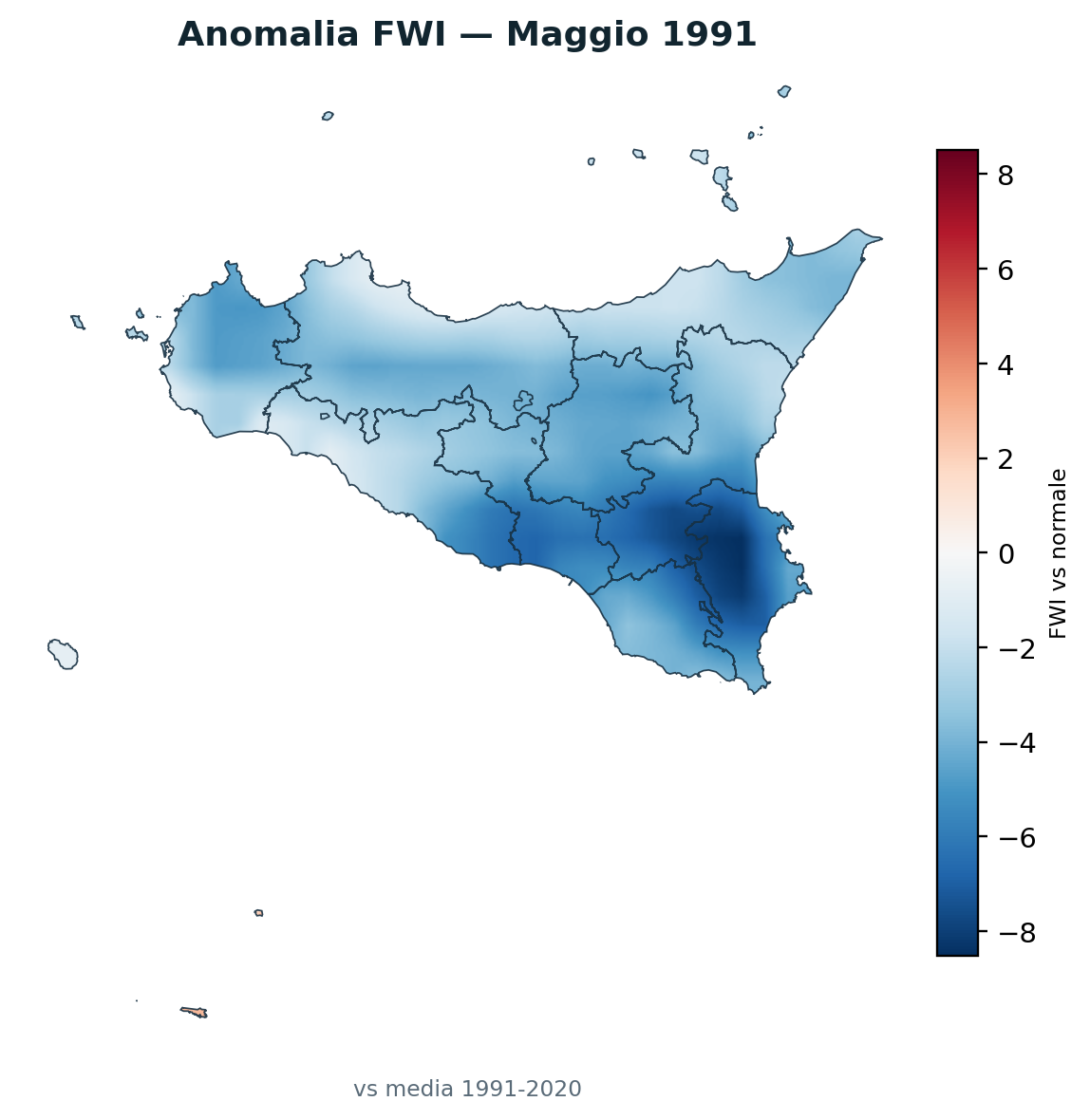 Anomalia vs normale Maggio 1991