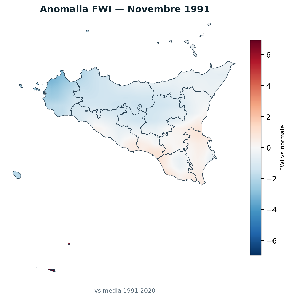 Anomalia vs normale Novembre 1991