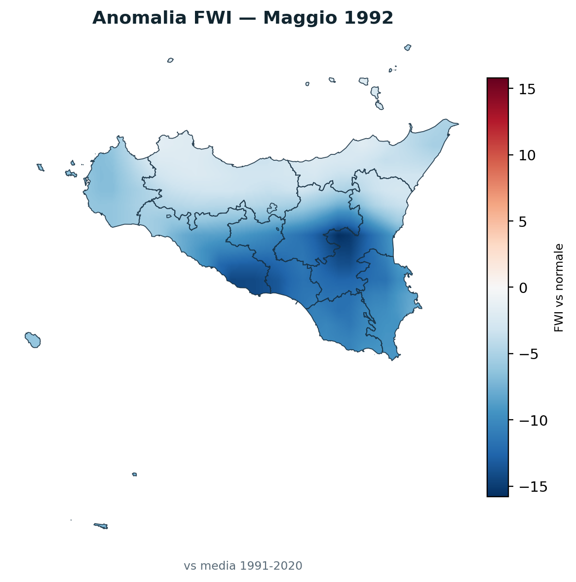 Anomalia vs normale Maggio 1992