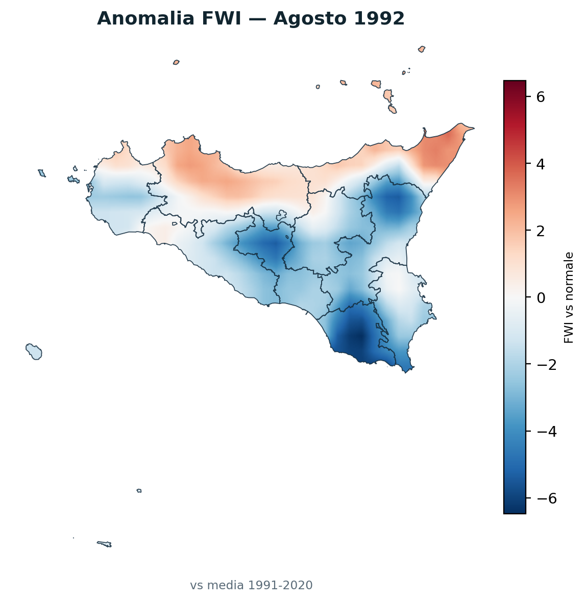 Anomalia vs normale Agosto 1992