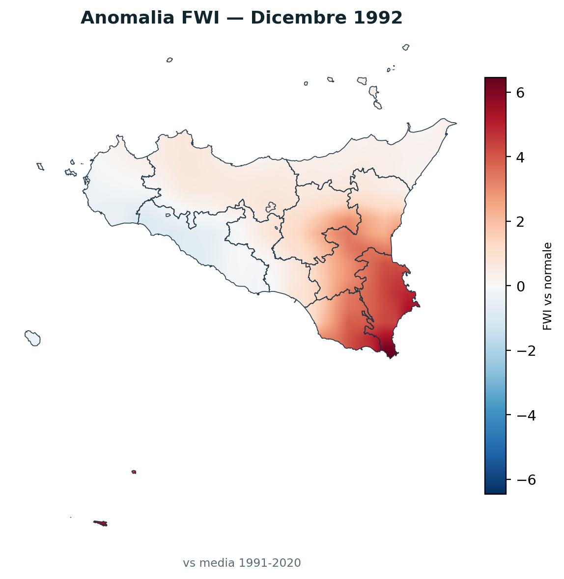 Anomalia vs normale Dicembre 1992