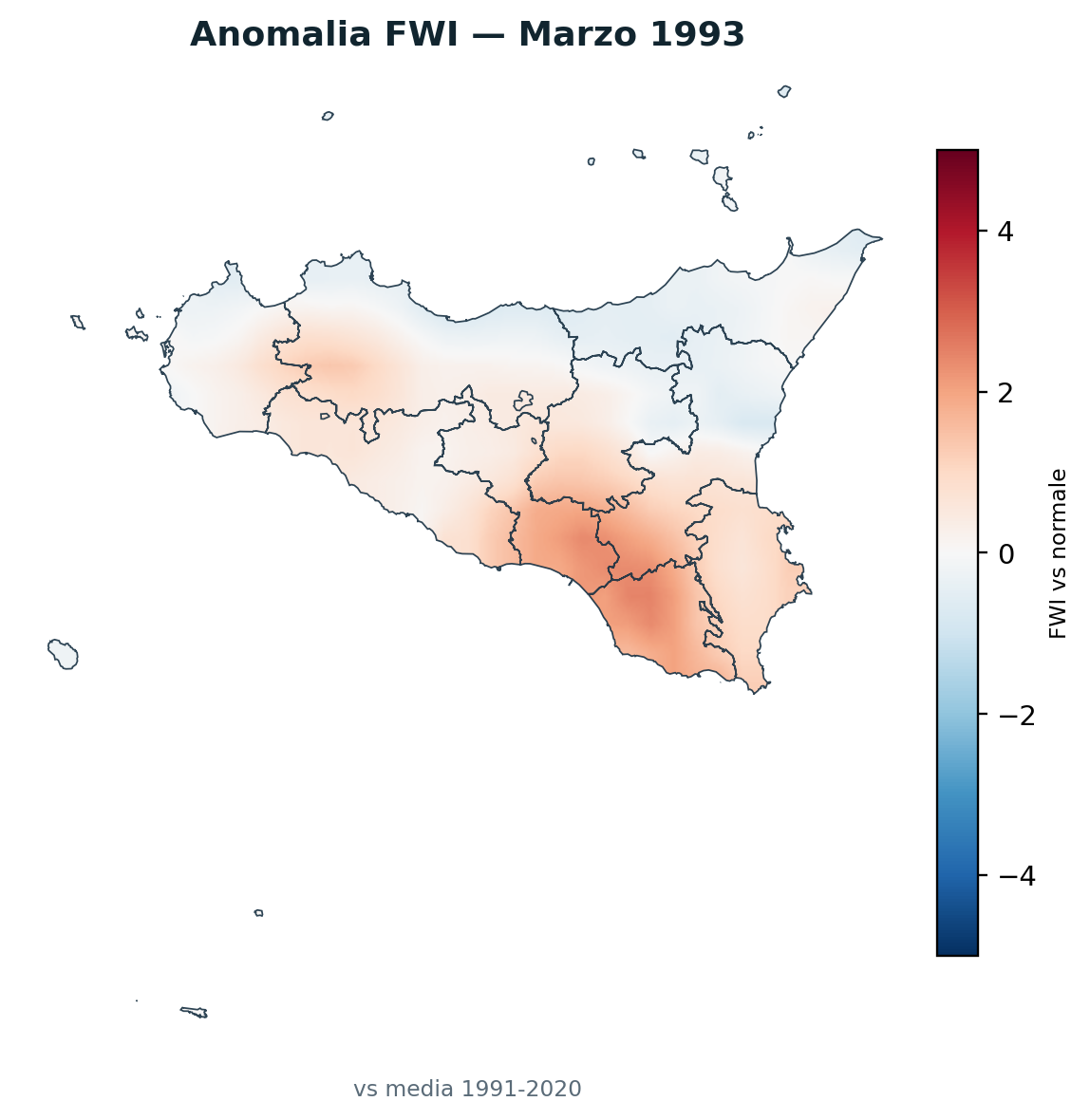 Anomalia vs normale Marzo 1993