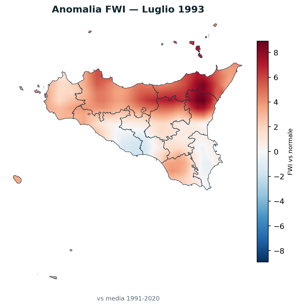 Anomalia vs normale Luglio 1993