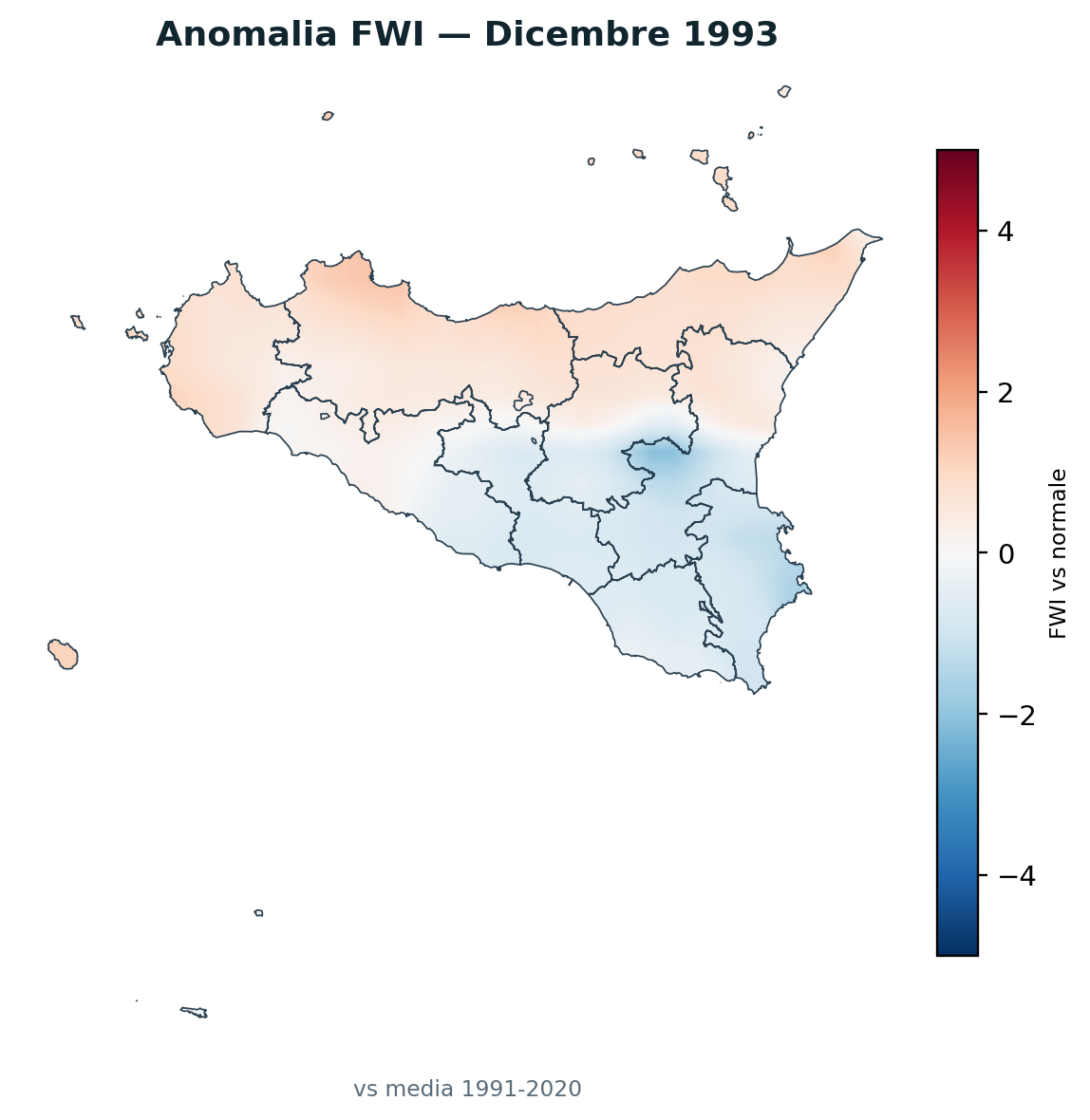 Anomalia vs normale Dicembre 1993