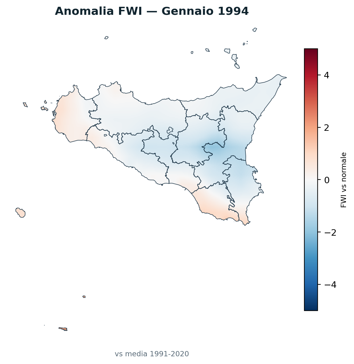 Anomalia vs normale Gennaio 1994