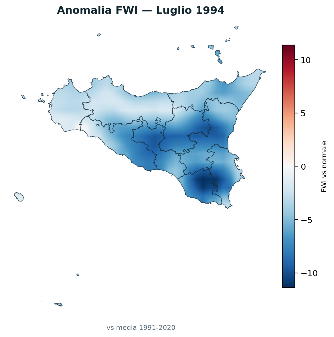 Anomalia vs normale Luglio 1994