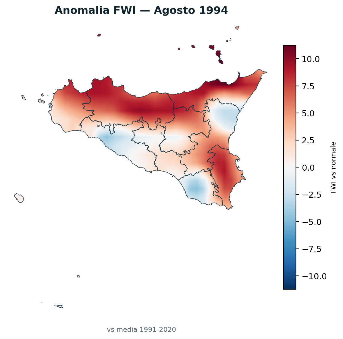 Anomalia vs normale Agosto 1994