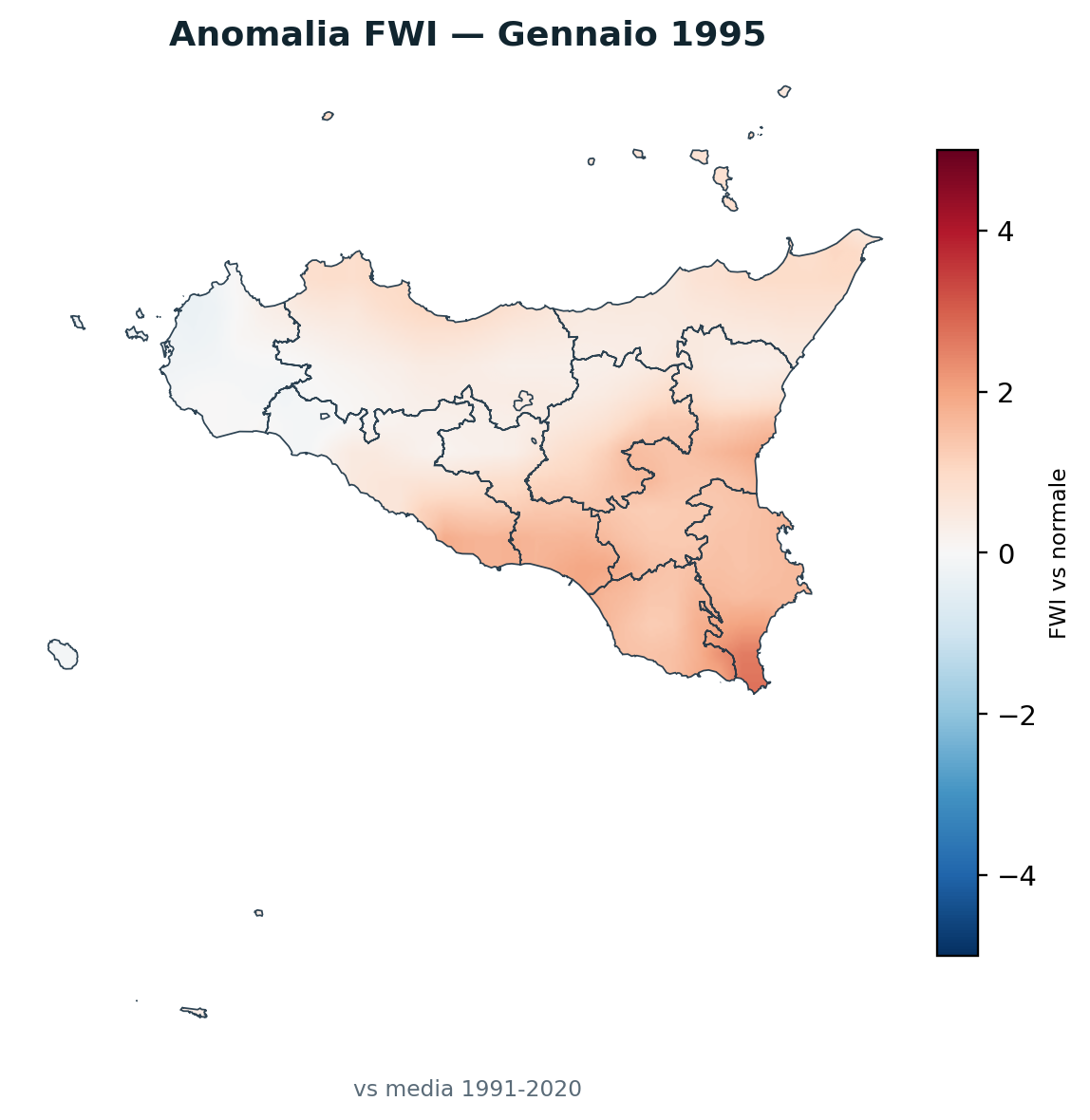 Anomalia vs normale Gennaio 1995