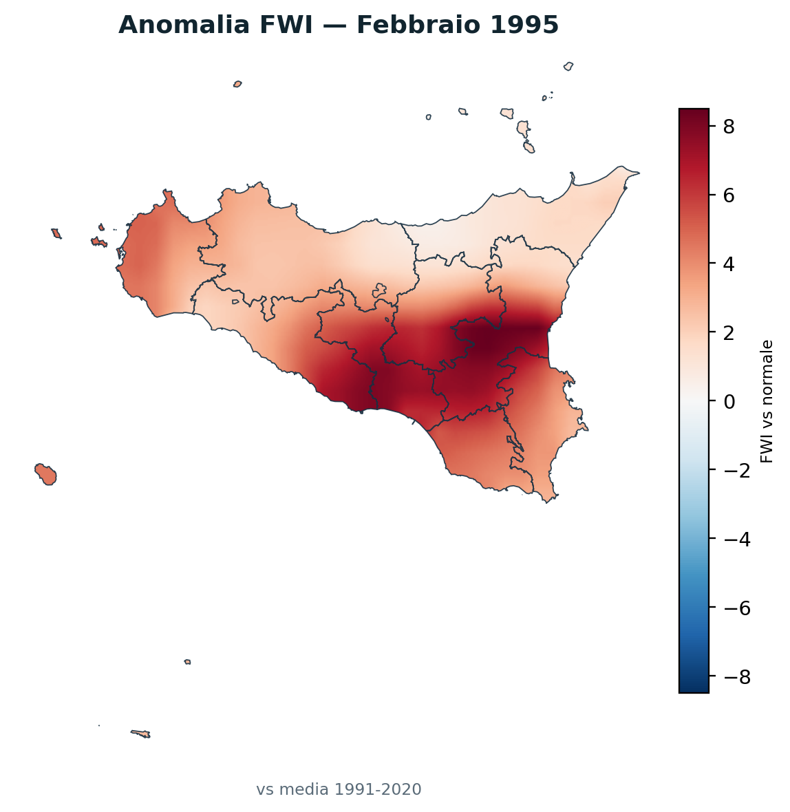 Anomalia vs normale Febbraio 1995