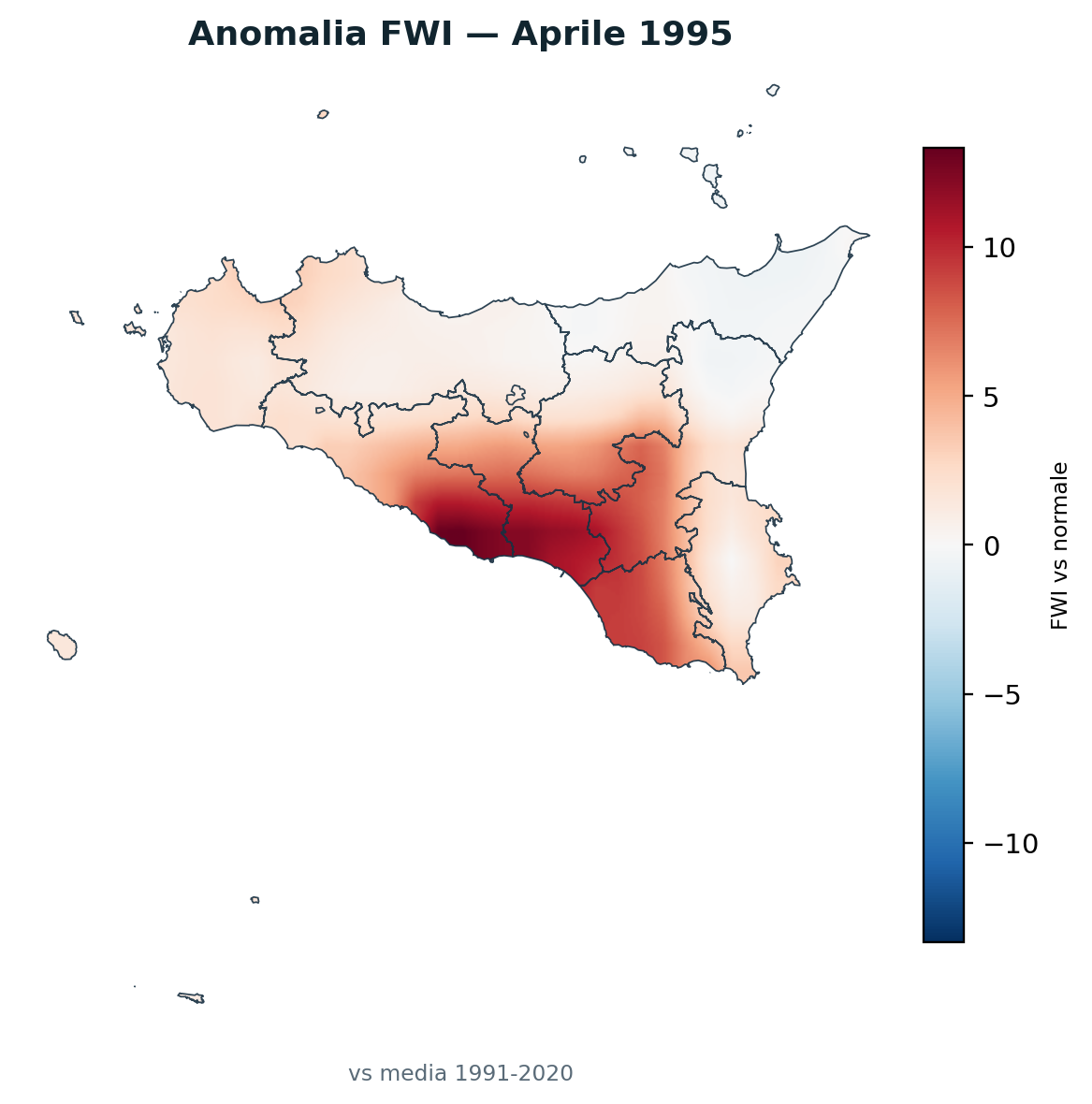 Anomalia vs normale Aprile 1995