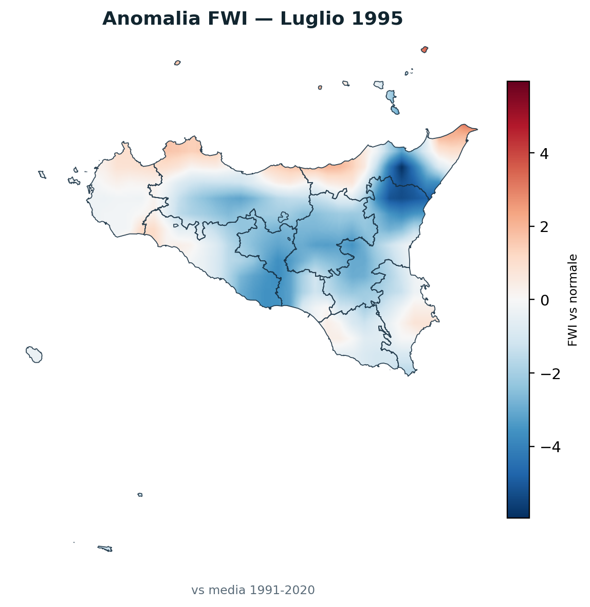Anomalia vs normale Luglio 1995