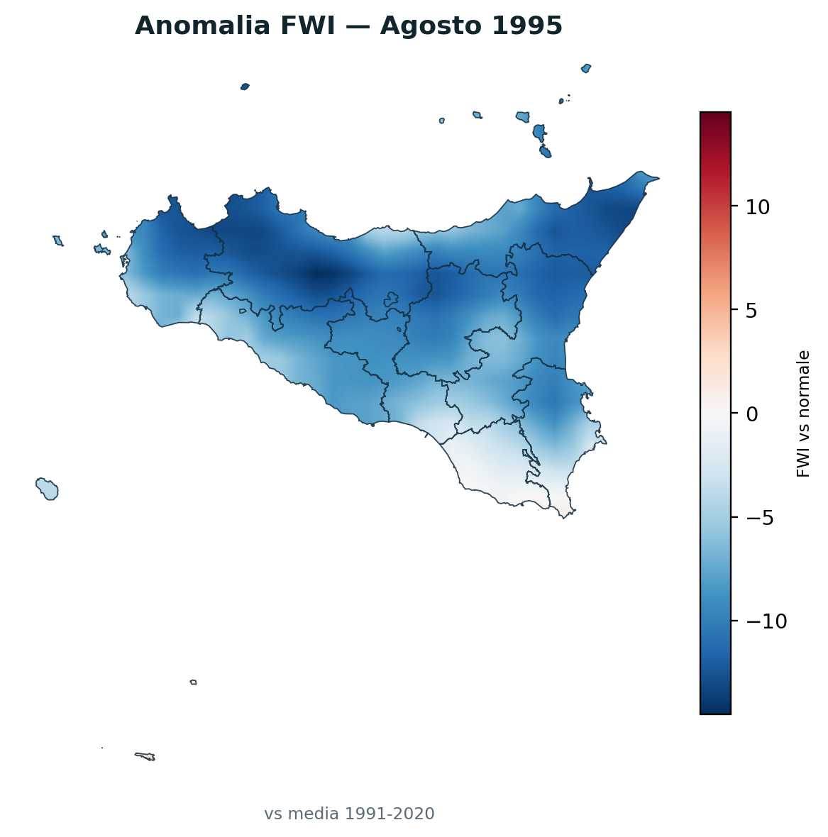 Anomalia vs normale Agosto 1995